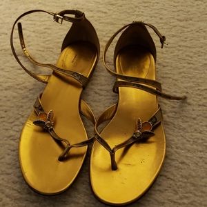 Gucci sandals logo 9 1/2 B, tan